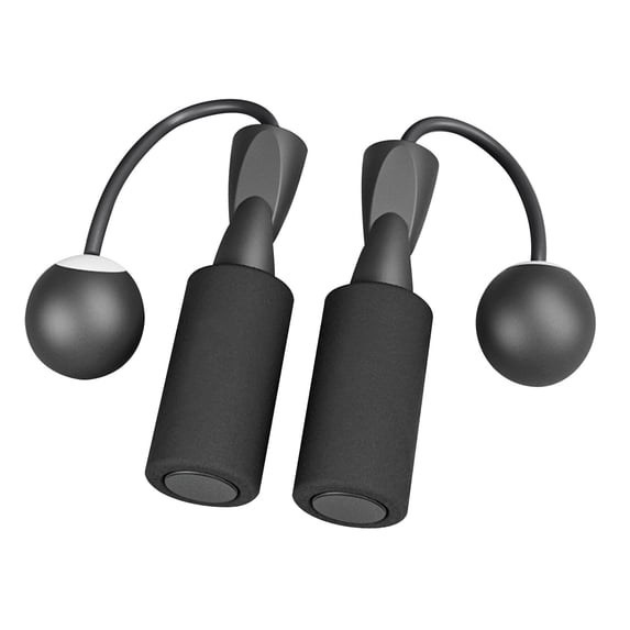Cordless Jump Rope with Weighted Balls for Indoor Fitness Training Black