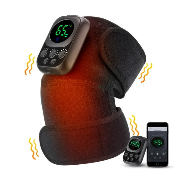 Cordless Knee Massager with Heat and Vibration, Heated Knee Brace Massagers with APP Control, 3-in-1 Heating Pad for Knee Shoulder Elbow Wrap, Knee Warmer, Gifts for All