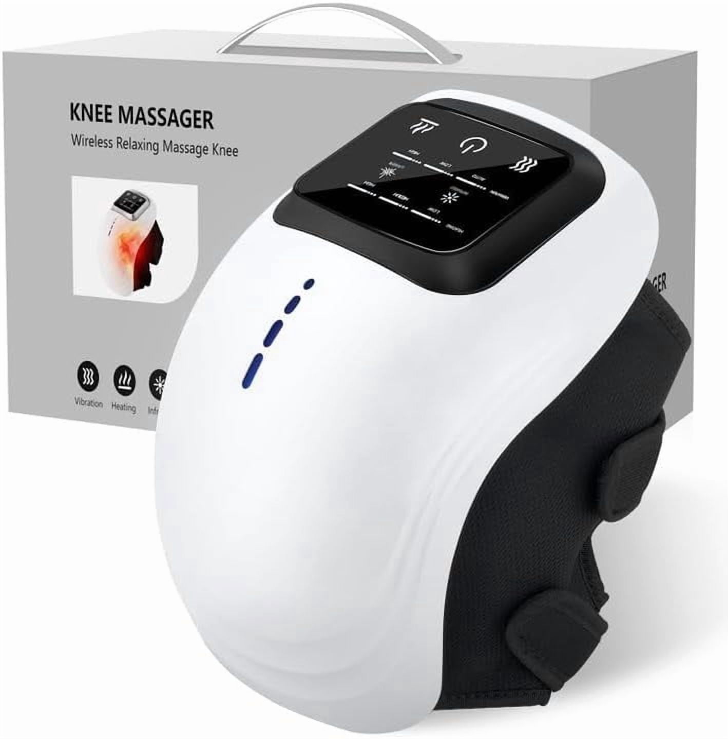 Cordless Knee Massager with Heat, Vibration & Red Light, 3-in-1 Rechargeable Knee Wrap for Soothing Comfort, Joint Relaxation at Home, Office, and Post-Workout Recovery Support