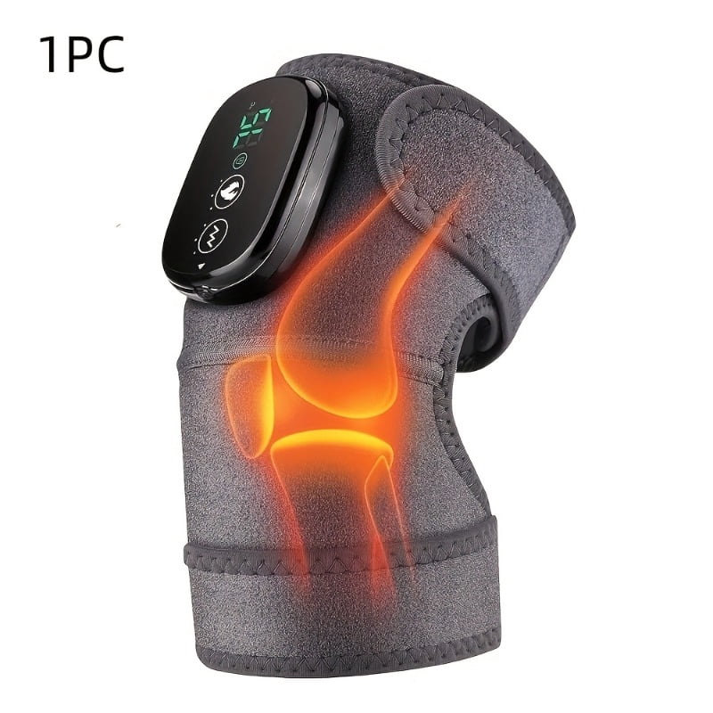 Cordless Knee Massager with Heated Vibration ,Heated Shoulder Knee Brace Wrap for Relax, Eletric Knee Heating Pad for Men Women,Heating Pad for Shoulder Knee 3 Adjustable Vibrations and Heating Modes