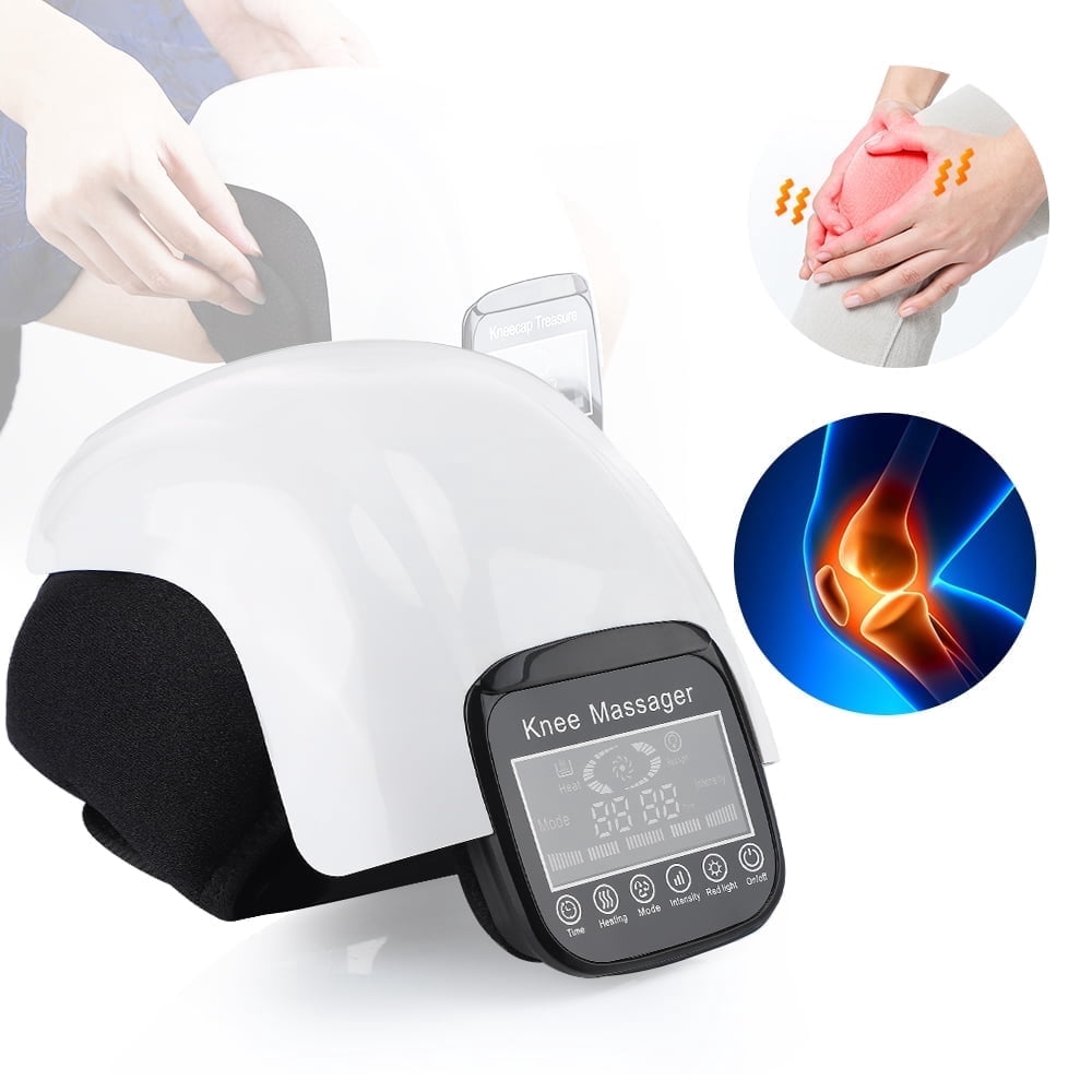 Cordless Knee Massager with Heat,Electric Heated Knee Brace,Red Light Heating pad Massager with Air Pressure and Vibration for Women Men