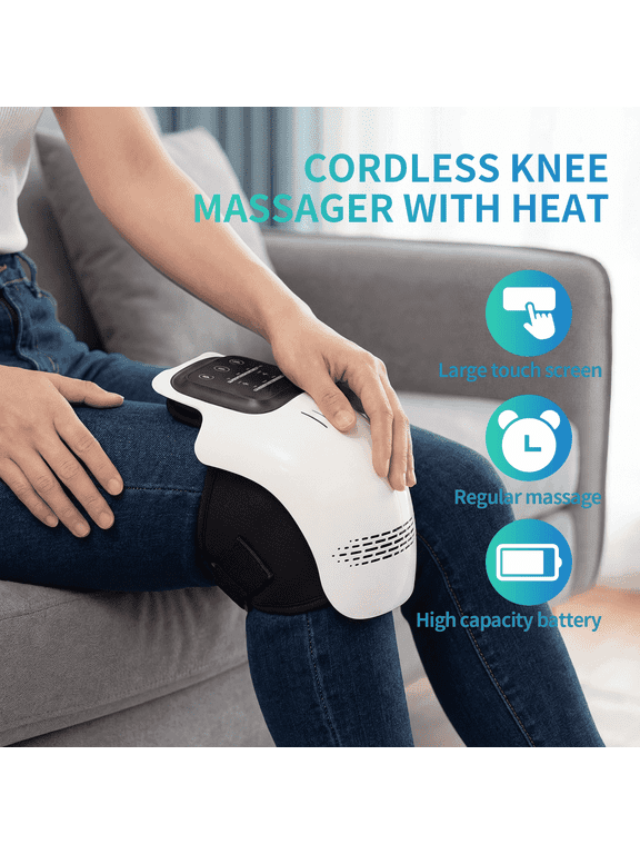 Neidga Knee Massager with Heat and Red Light Therapy, Portable Vibrating Massager for Pain Relief, Ideal for Men Women - 7.3x6.3x7.9 in