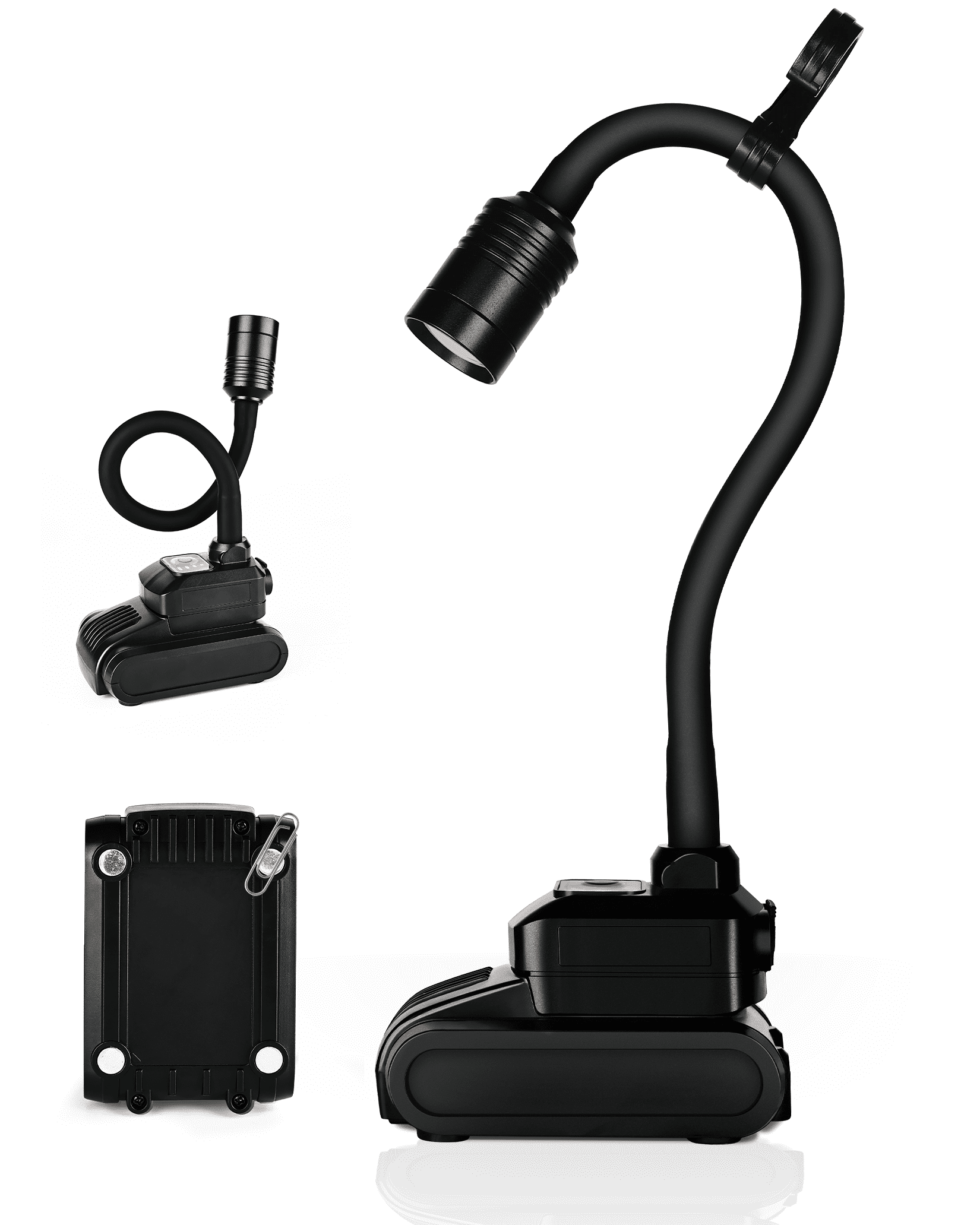 Cordless LED Work Light, 2000 Lumen Flexible Gooseneck Flashlight with