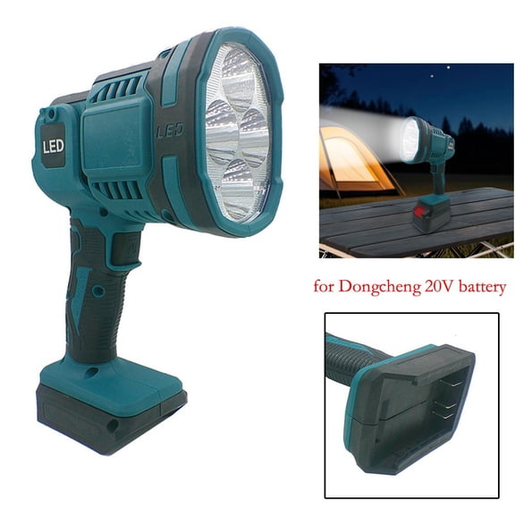 Cordless LED Work Light for Dongcheng 20V Battery, 16W 1000 Lumen Flashlight with 90 Rotatable Head, Constant and Flashing Modes for Car Repair, for Camping and Outdoor Use