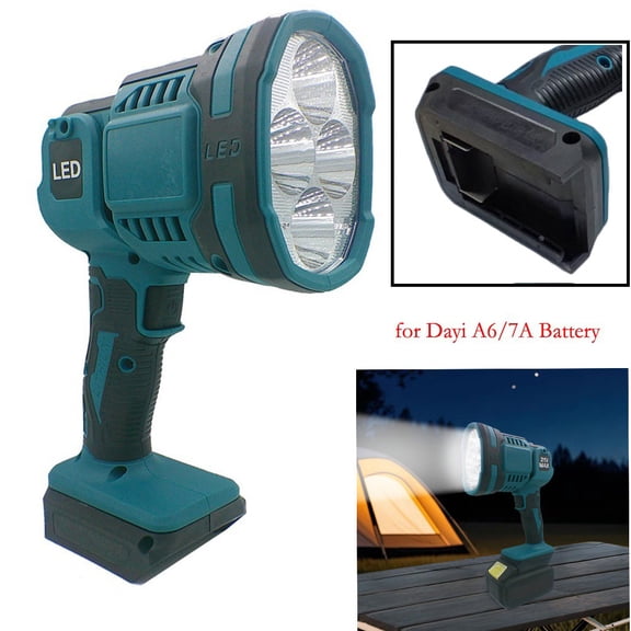 Cordless LED Work Light Flashlight With 3 Brightness Modes, 1200 Lumens, 90 Rotatable Head, Portable Spotlight For Car Repair, for Camping, For Dayi A6/A7