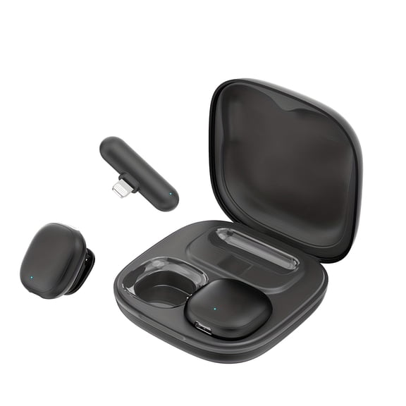 Cordless Lavalier Mic Compatible with for Iphone 16/15/Android USB-C, AI Noise Reduction Magnetic Microphone with 35-Hour Charging Case for Video Recording And Vlogging, Features Three Modes