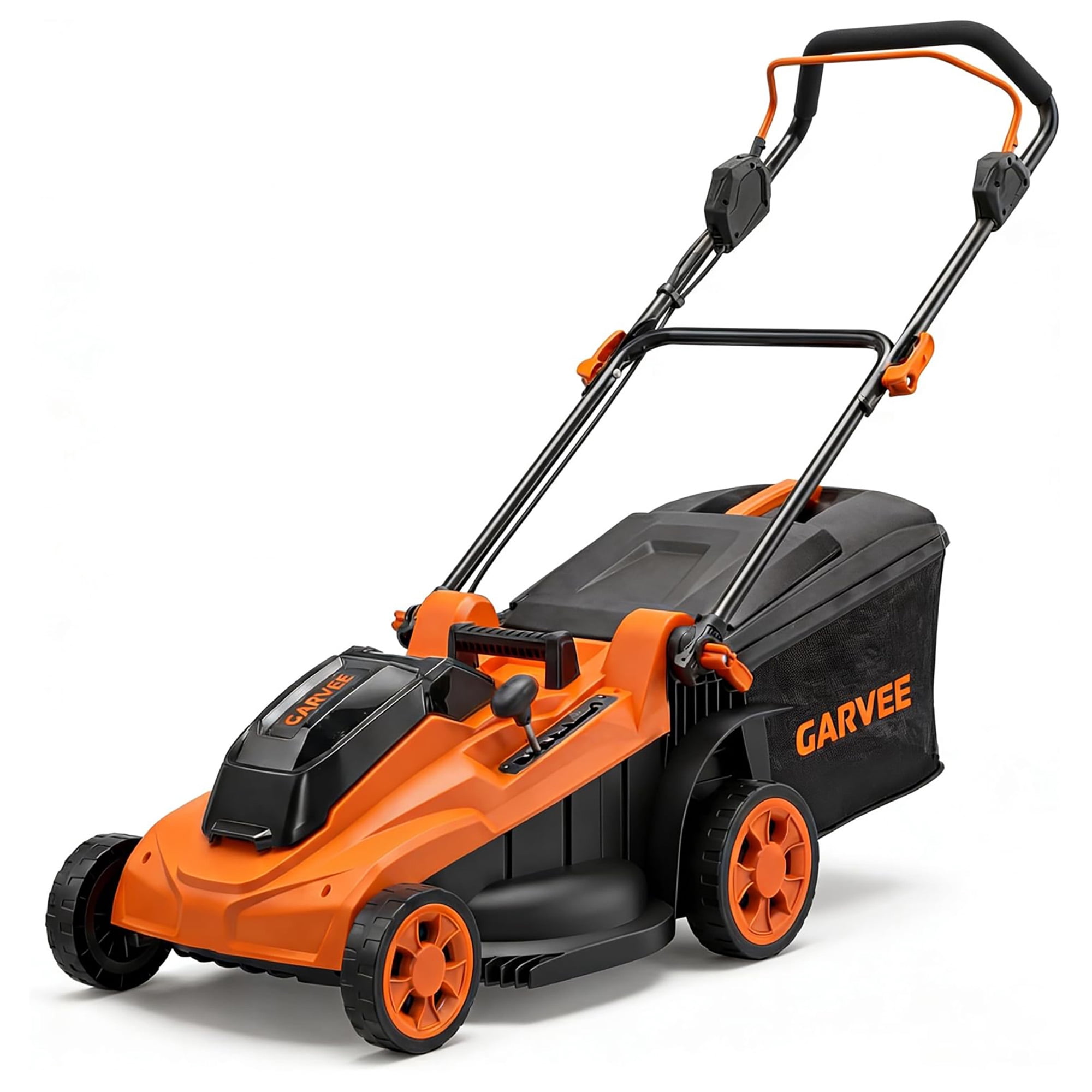 Cordless Lawn Mower 40V, 17" Brushless Motor Battery Lawn Mowers with Mulching & Bagging, 6-Position Height Adjustment, Lightweight Electric Lawn Mower for Small Yard, Charger Included, Orange