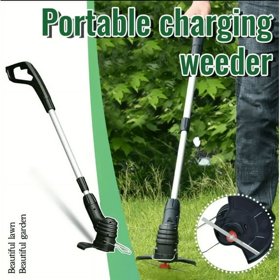 Cordless Lawn Mower Cordless String Trimmer Edger Portable Stretchable Electric Weed Eater, Patio Garden 1pc Cordless With Delivery Blade, Nudge Mower And Edging Tool