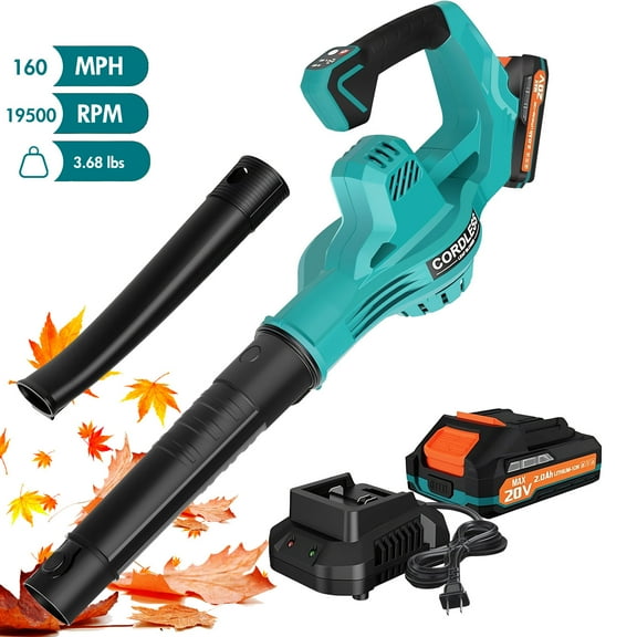 Cordless Leaf Blower, 160MPH 20V Handheld Electric Leaf Blowers with Battery, Lightweight Battery Powered Leaf Blower