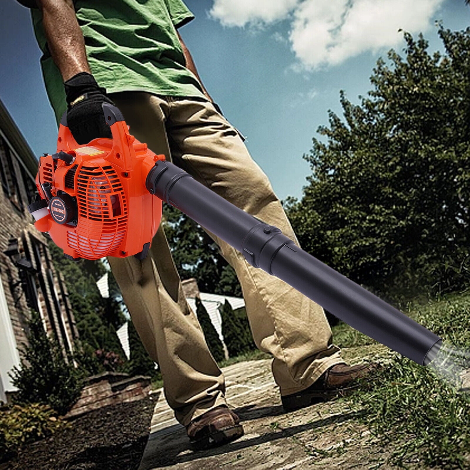 Cordless Leaf Blower, 2-Stroke Handheld Gas Blower, Gas Powered Leaf Blower for Cleaning Lawn, Yard, Garage, Patio and Sidewalk