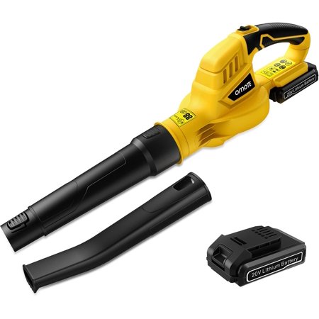 Cordless Leaf Blower, 20V 2.0Ah Battery and Charger Included, Low Noise, Lightweight Leaf Blower Battery-Operated with One Button Control, Air Blowers for Lawn Care, Leaves and Snow Blowing