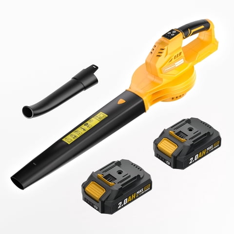 Cordless Leaf Blower - 20V Electric Leaf Blower with 2 X 2.0Ah Batteries and Charger, 3 Speed Mode, Lightweight Battery Powered Leaf Blowers for Lawn Care, Blowing Leaves and Dust, etc.