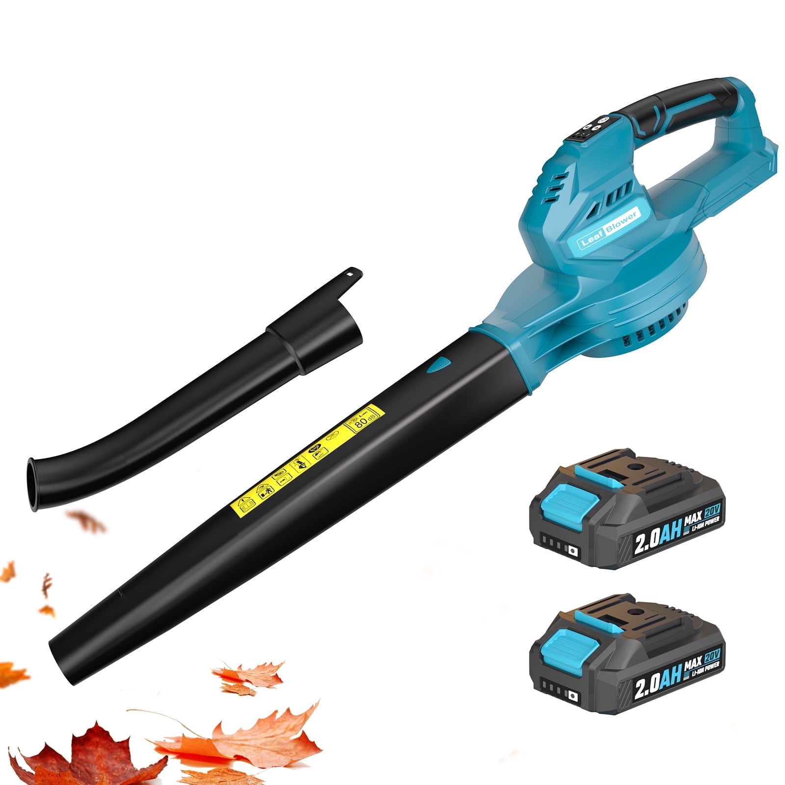Cordless Leaf Blower - 20V Electric Leaf Blower with 2 X 2.0Ah Batteries and Charger, 3 Speed Mode, Lightweight Battery Powered Leaf Blowers for Lawn Care, Blowing Leaves and Dust, etc.