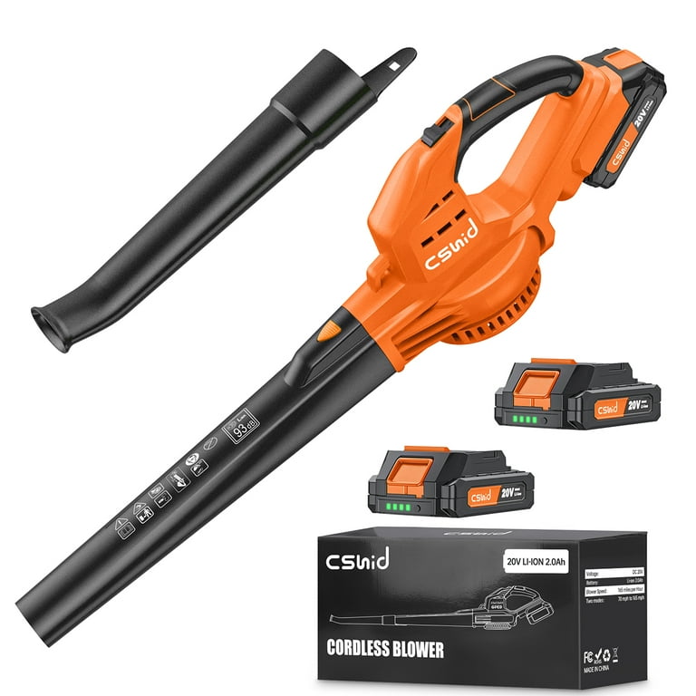 Leaf Blower Cordless with 2 Batteries and Charger, 24V 180CFM