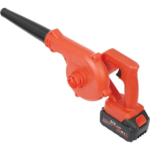 Cordless Leaf Blower, 21V Electric Mini Leaf Cleaner with Battery and Charger, Adjustable Speed 2 in 1 Suction Blowing Machine, Battery Powered Handheld Blower for Patio Yard Lawn Care Dust