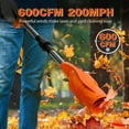 thumbnail image 1 of Cordless Leaf Blower, 290,000 RPM Electric Leaf Blower, 21V 4.0Ah*2 Battery & Charger, Lightweight Folding Air Broom, for Yard Cleaning, Lawn Care, Debris Removal (Orange), 1 of 7