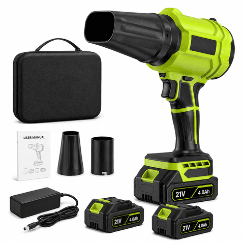 Cordless Leaf Blower with 2x 4.0Ah Batteries, 980,000 RPM Handheld Electric Leaf Sweeper, Lightweight Blower for Patio Cleaning, Lawn Care, Dust and Snow Removal