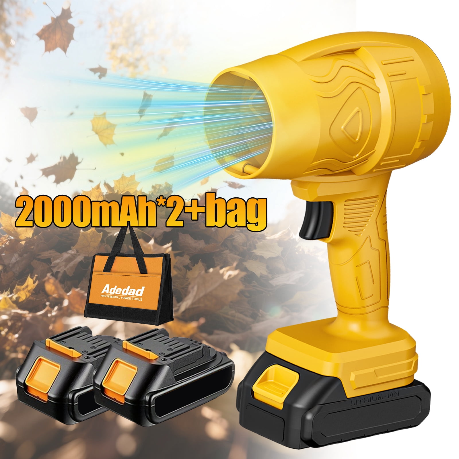 Cordless Leaf Blower 32,000 RPM - 20V Electric Leaf Blower with 1x2.0Ah Battery & Charger - Ultra Lightweight Handheld Blower for Patio, Garden, Driveway