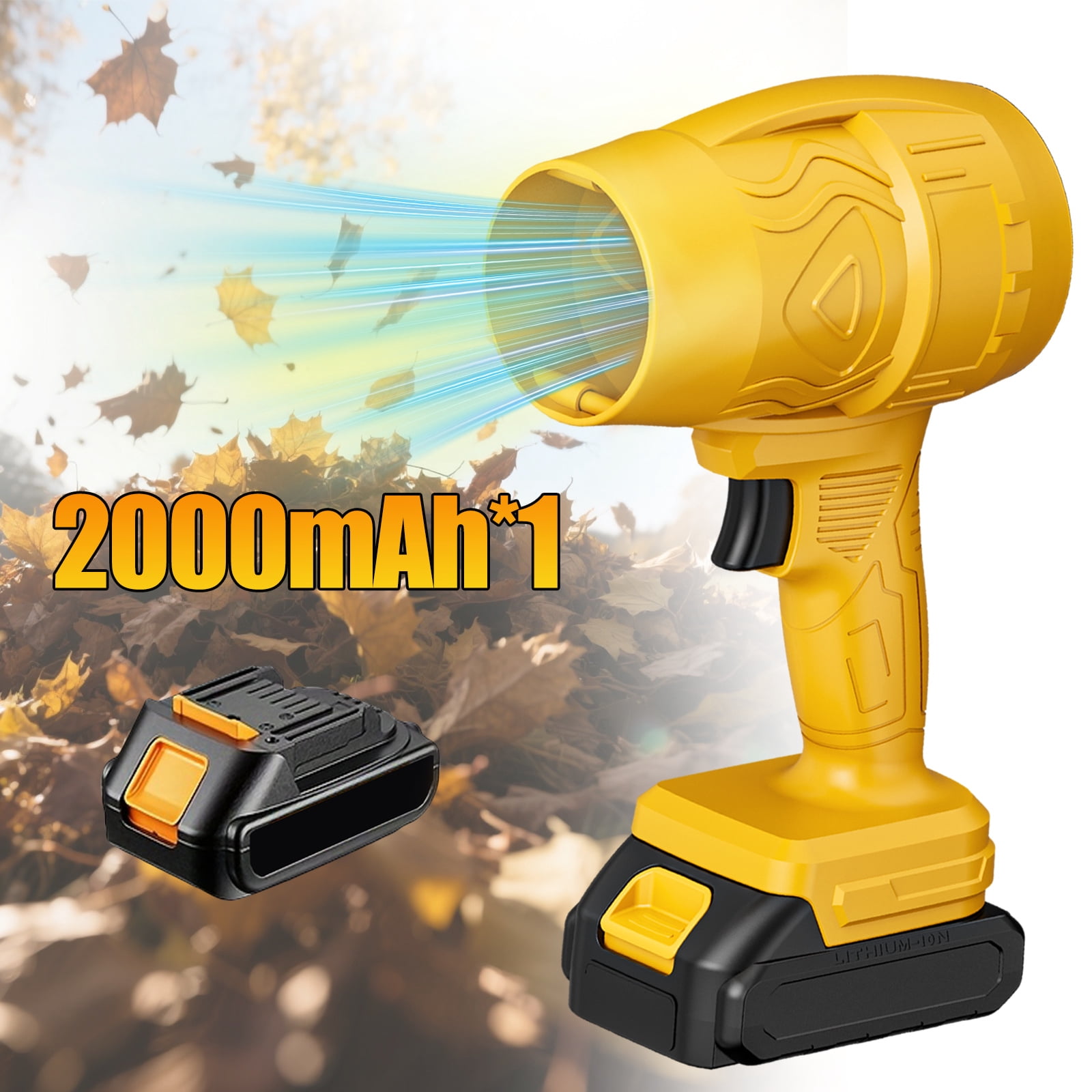 Cordless Leaf Blower 32,000 RPM - 20V Electric Leaf Blower with 1x2.0Ah Battery & Charger - Ultra Lightweight Handheld Blower for Patio, Garden, Driveway