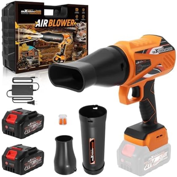 Cordless Leaf Blower, 550CFM Battery Leaf Blower with Charger, Infinitely Variable Speeds Lightweight Handheld, Leaf Blowers for Patio Cleaning, Car Water Blowing Leaves and Dust$$Garden & Patio