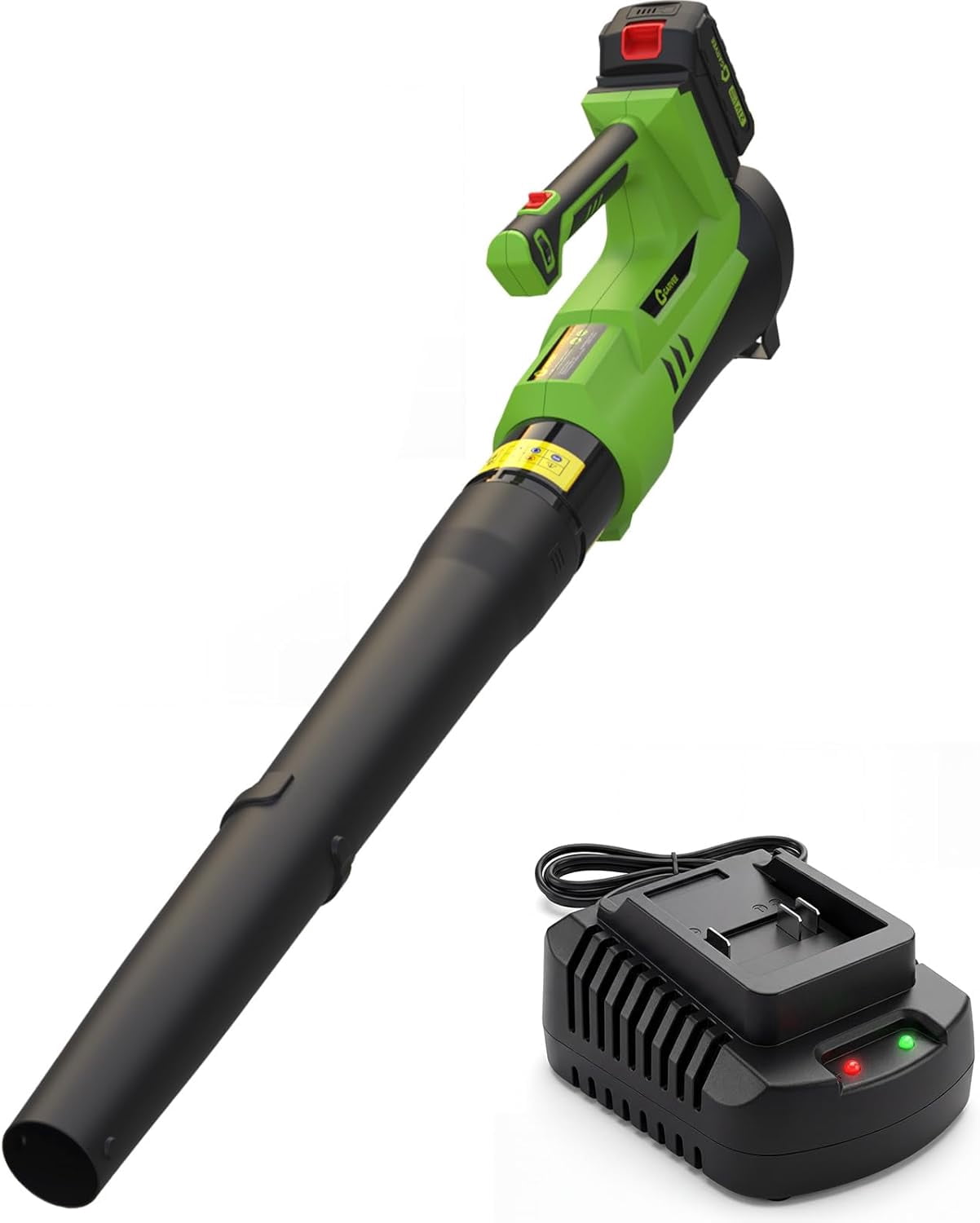 Cordless Leaf Blower, 6-Variable Speed, 550CFM & 130MPH, Electric Leaf Blower with 2 x 2Ah Battery & Charger, Battery Powered Leaf Blowers for Lawn Care, Yard, Garden, Driveway, Sidewalk, Patio