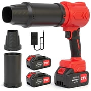 Cordless Leaf Blower, 95,000RPM 110MPH Leaf Blower with 2×4.0Ah Batteries and Charger, Handheld Blower for Patio Cleaning Blowing Leaves & Dust, Red