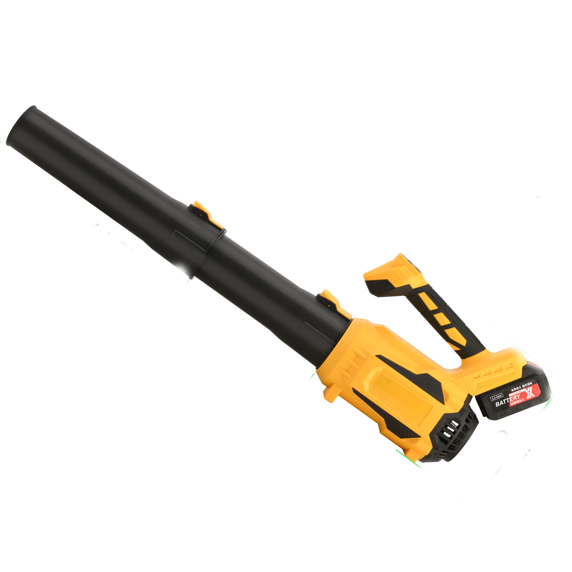 Cordless Leaf Blower with Battery and Charger, 650CFM Handheld Blower with Extended Nozzle, 5-Speed Adjustable for Yard Cleaning and Car Drying, Yellow