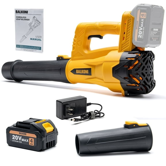 Cordless Leaf Blower Battery Powered Handheld, 170 MPH Electric Leaf Blower Includes 20V MAX 1 *4.0AH Battery & Fast Charger, Lightweight Lawn Blower High Speed Lawn Blower For Garden Yard Cleanup