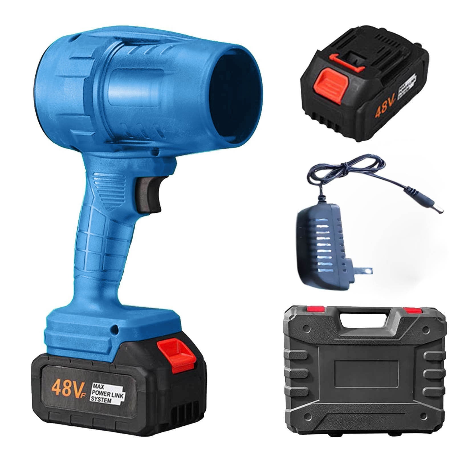 Cordless Leaf Blower, Snow Blower, Violent Turbo, Car Dryer Air Blower, for Patio Cleaning, Lawn Care, Blowing Leaves and Dust, Blue