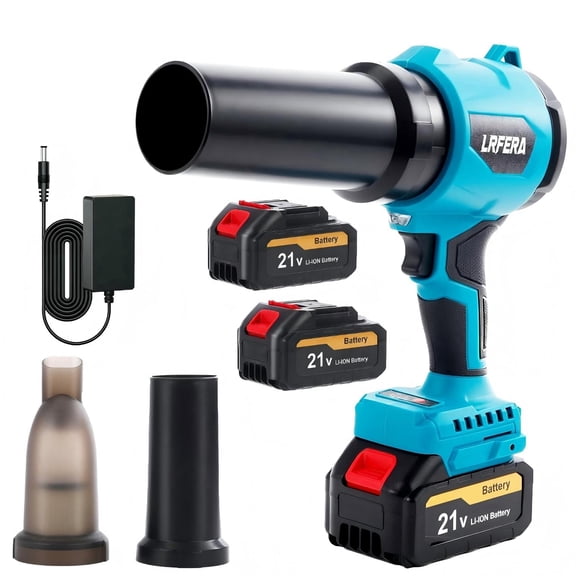 Cordless Leaf Blower and Air Duster, Rechargeable 39,500 RPM Brushless Motor, 1200g+ High Thrust, 3-Speed Adjustable, with 20V Battery and Charger