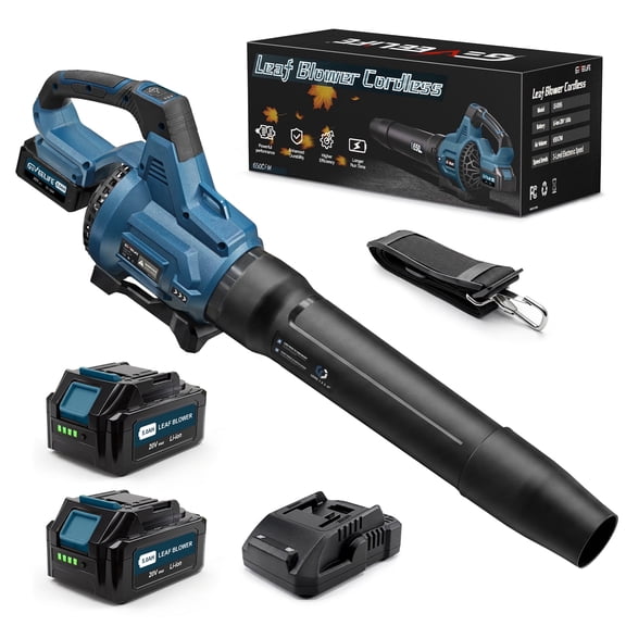 Cordless Leaf Blower with 2 x 5.0Ah Batteries, 650CFM 3-Speed Electric Leaf Blower for Lawn Care, Yard, Snow, and Debris