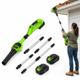 Pole In Ground Cordless Leaf Blower with Adjustable Metal Extension Pole for Gutter ...
