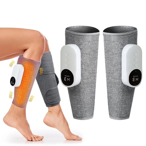 Cordless Leg Massager, Calf Leg Compression Massager for Circulation with 3 Heat Levels 3 Modes & Intensities, Air Compression Wraps for Calves for All Size, Relives Muscle Ache Fatigue, 2Pcs