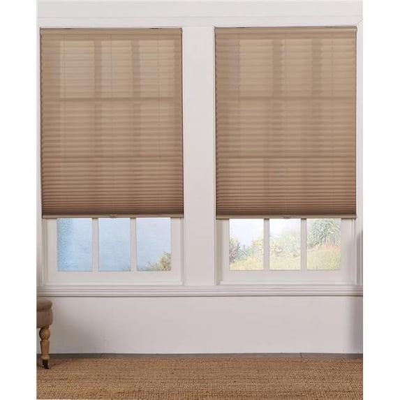 Cordless Light Filtering Pleated Shade, Camel - 45 x 72 in.
