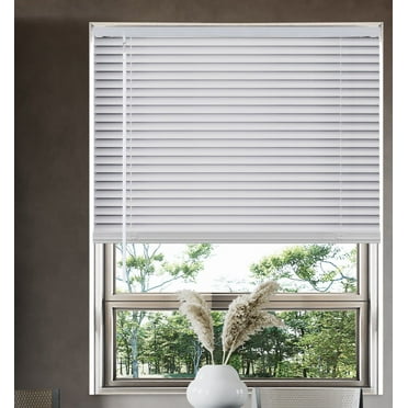 Cordless Light Filtering Window Blinds, Horizontal Vinyl Mini Blinds/Shades, 1" Slats, Easy Install