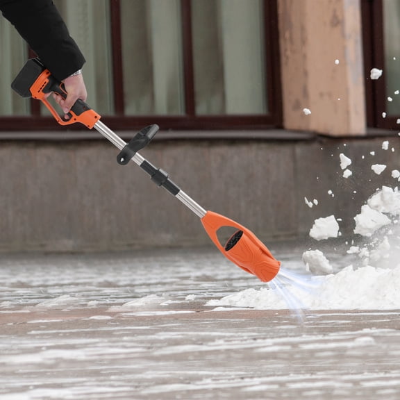 Cordless Lithium Battery Powered Leaf Blower, Electric Leaf Blower for Lawn Care 400W (Orange+Black)