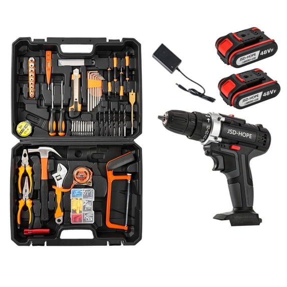 Cordless Lithium-ion Drill/Driver, 2-Speed Electric Drill for Home DIY Use
