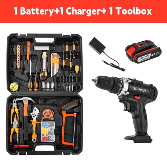 Cordless Lithium-ion Drill/Driver, 2-Speed Electric Drill for Home DIY Use