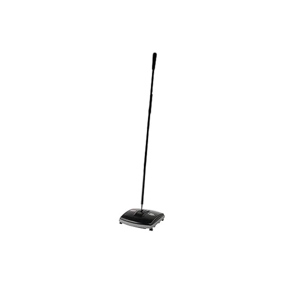 Cordless Mechanical Sweeper - 6.5 Inch - Single Action - for Hard Floors & Carpet - Black - Dust, Dirt & Debris Collector - Compact Design