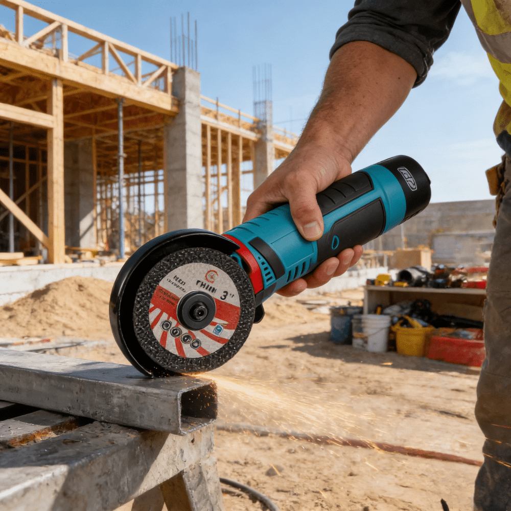 Cordless Mini Angle Grinder 3Inches 12V 1100mAh Batteries 19000RPM Motor Cutting Wheels Sanding Disc Metal Wood Vents Heat Dissipation Rotatable Guard Gloves Portable Compact For Workshop Uses