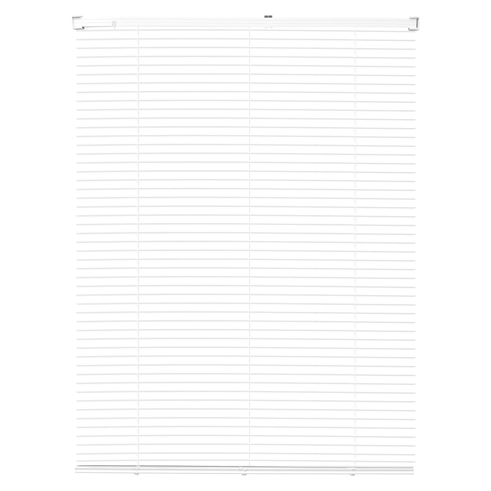 Cordless Mini Blinds 34x48 Inch 1 Inch Slats Vinyl White Window Blinds Cordless Lift Wand Tilt for Bathroom Kitchen Laundry