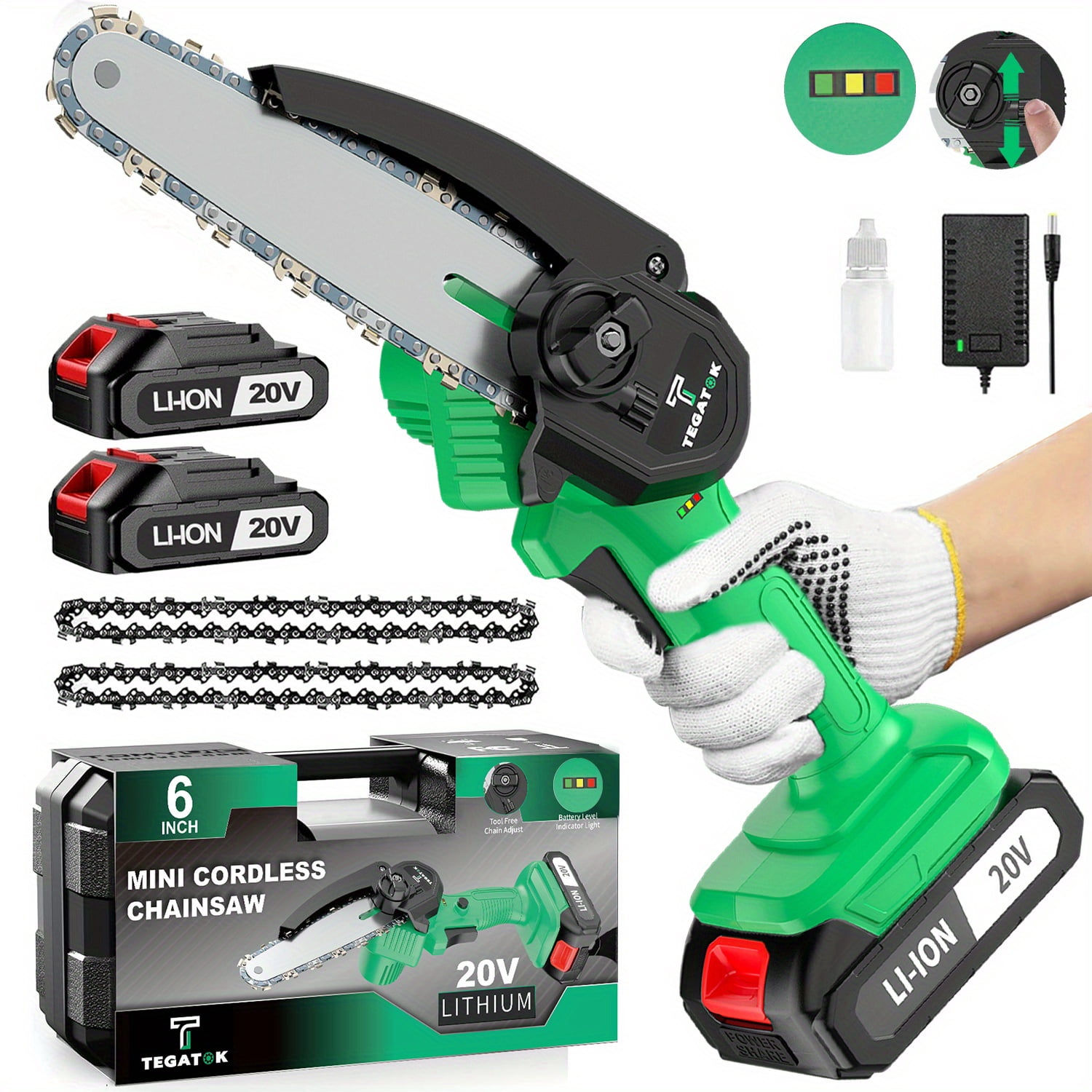 [Cordless Mini Chainsaw] 6 Inch Cordless Mini Chainsaw - Handheld ...