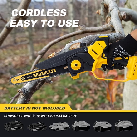 Cordless Mini Chainsaw 8 Inch for Dewalt 20V  Battery Powered (NO Battery)