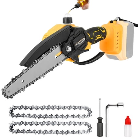 Cordless Mini Chainsaw Compatible with Dewalt 20V MAX Battery, 6" Small Electric Chainsaw Brushless, 2x 6'' Chains, Handheld Pruning Tree Saw (Tool Only)