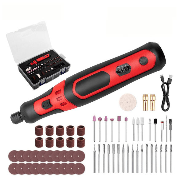 Cordless Mini Grinder, 3 Speed Adjustable Electric Grinder Pen Rotary Tool Kit with 63 Accessories, USB Rechargeable Engraving Sharpening Grinding for DIY Hand Craft