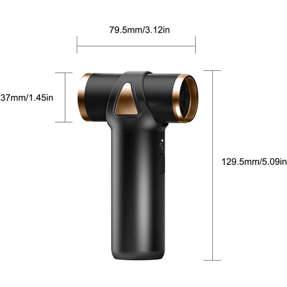 Cordless Mini Hair Dryer with 3-Speed Air Duster for Keyboard Cleaning and Outdoor Camping - Rechargeable Metal Blow Dryer