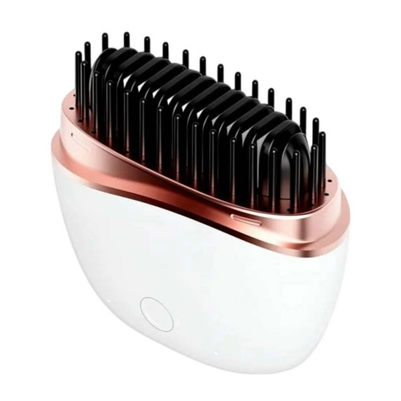 Cordless Mini Hair Straightener Brush Portable Rechargeable Straightener Brush for Travel, RV, Outdoor (White)