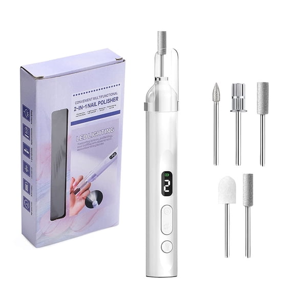 Cordless Mini Nail Drill with UV LED Lamp, 3 Modes, 5 Drill Bits Dust Cover, 13800rpm, Nails Portable Nail Drill Polishing Machine Kit for Manicure Pedicure