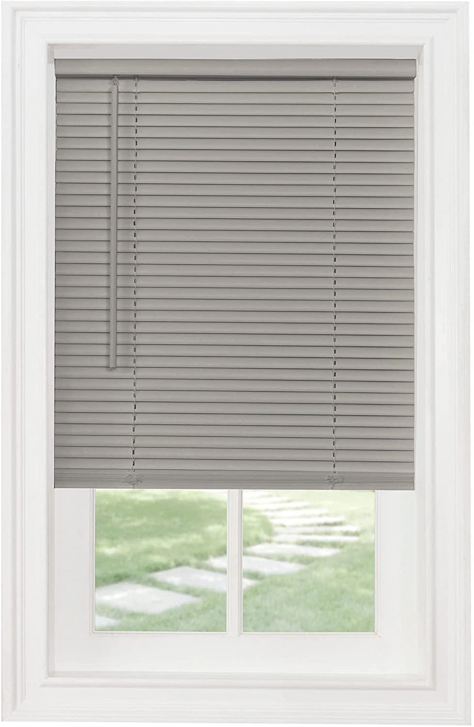 Cordless Morningstar 1" Light Filtering Mini Window Blind Gray 35" x 64"