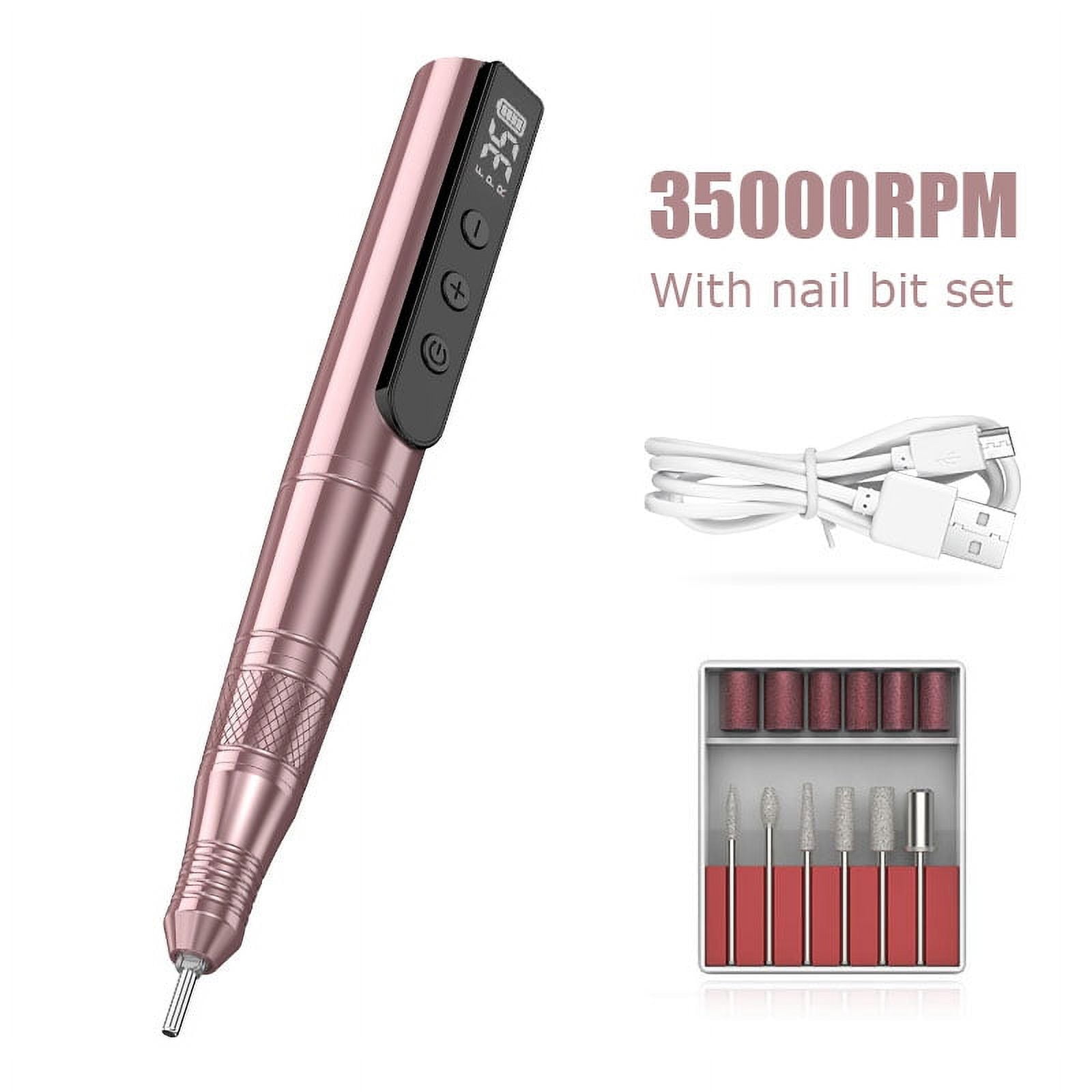 Cordless Nail Drill Machine Professional 35,000rpm Rechargeable Electric Nail File for Acrylic Gel Nails Manicure Pedicure Kits